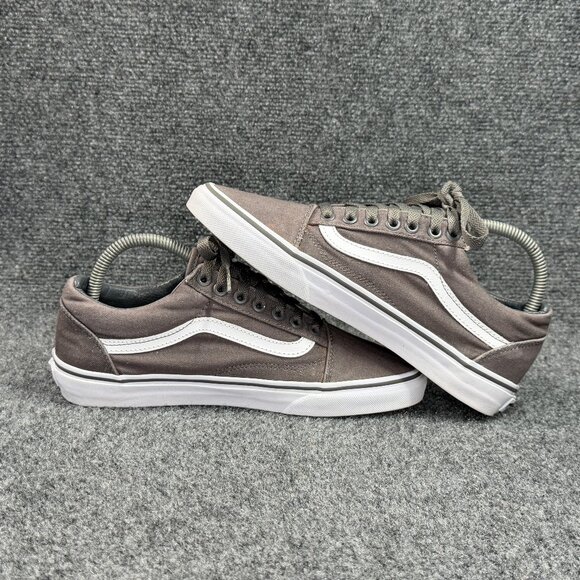 Vans Old Skool Sneakers Womens Size 8.5 Gray Canvas Low Lace Retro Athletic Shoe - Picture 7 of 11